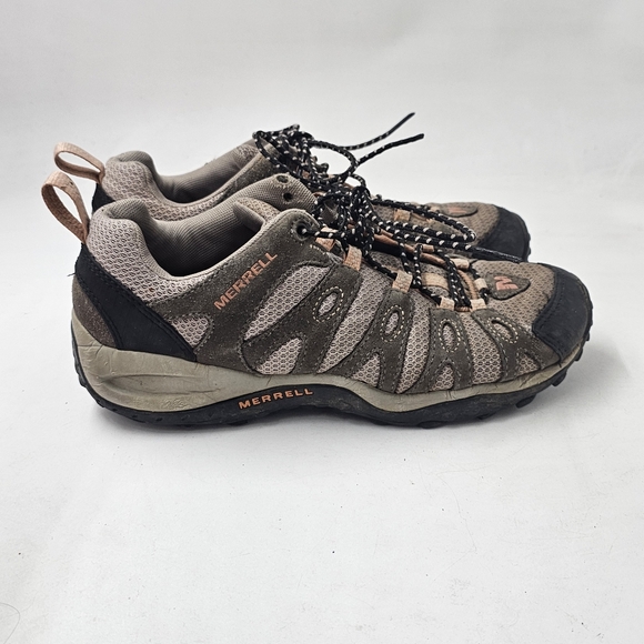 Merrell Depart Performance Hiking Shoes Dark Gull Grey Pink Trail Sneakers Sz 9 - Picture 7 of 12